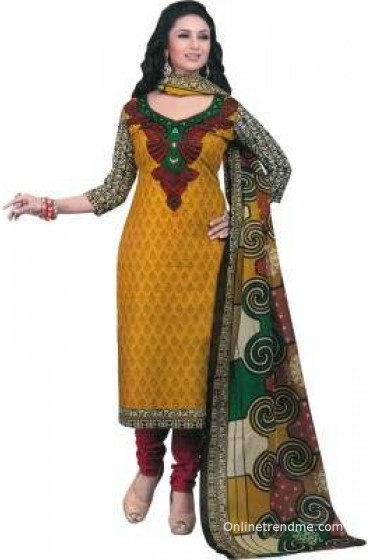 Shree Ganesh Cotton Printed Salwar Suit Dupatta Material(Un-stitched)